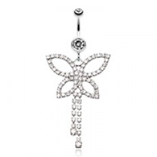 Classic Butterfly Sparkle Belly Button Ring