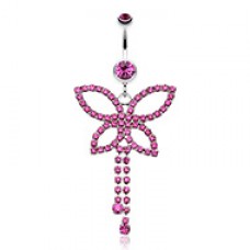 Classic Butterfly Sparkle Belly Button Ring