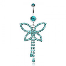 Classic Butterfly Sparkle Belly Button Ring