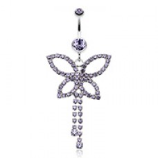 Classic Butterfly Sparkle Belly Button Ring