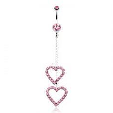 Shimmering Heart Flow Belly Button Ring