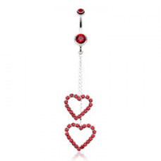 Shimmering Heart Flow Belly Button Ring