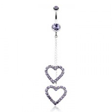 Shimmering Heart Flow Belly Button Ring
