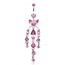 Jeweled Chandlier Belly Button Ring