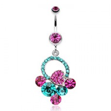 Treasure Cluster Heart Belly Button Ring 