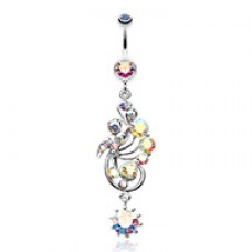 Elegant Journey Vine Swirl Belly Button Ring