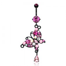 Blackline Glam Butterfly Belly Button Ring