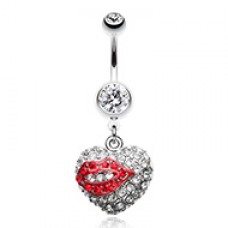 Sexy Lip Glam Heart Belly Button Ring