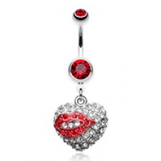 Sexy Lip Glam Heart Belly Button Ring