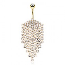 Shimmering Golden Array Belly Button Ring