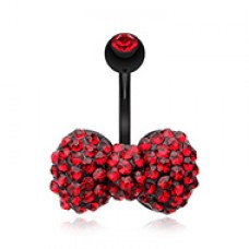 Blackline Multi Gem Bow-Tie Belly Button Ring