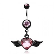 Dark Love Angel Belly Button Ring