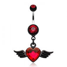 Dark Love Angel Belly Button Ring