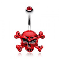 Steel Cross Bones Belly Button Ring