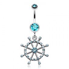 Classic Boat Anchor Wheel Belly Button Ring