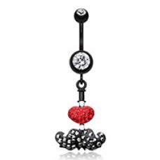 Glistening Love Mustache Belly Button Ring