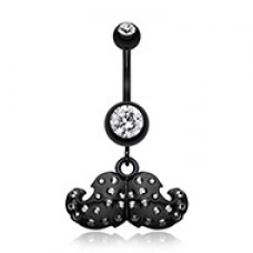 Glam Mustache Belly Button Ring