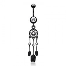 Blackline Dreamcatcher Belly Button Ring