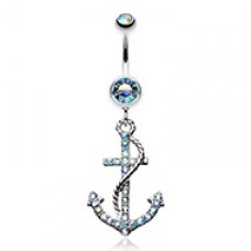 Glistening Gem Anchor Dock Belly Button Ring