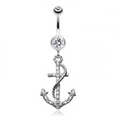 Glistening Gem Anchor Dock Belly Button Ring