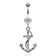 Glistening Gem Anchor Dock Belly Button Ring