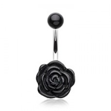 Simple Rose Bloom Belly Button Ring 
