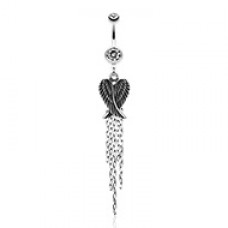 Fallen Angel Wings Belly Button Ring 