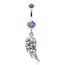 Sparkle Angelic Wing Belly Button Ring 