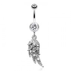Sparkle Angelic Wing Belly Button Ring 