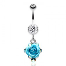 Rose Gems Cluster Belly Button Ring 