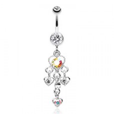 Sparkle Multi Heart Belly Button Ring