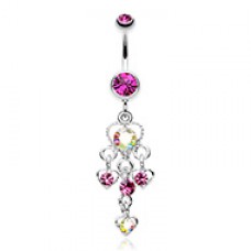 Sparkle Multi Heart Belly Button Ring