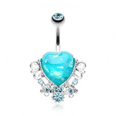 Vintage Heart Belly Button Ring