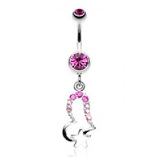 Journey Heart and Star Belly Button Ring