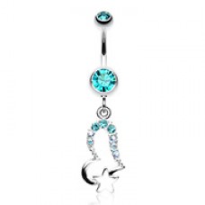 Journey Heart and Star Belly Button Ring
