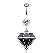 Urban Diamond Steel Belly Button Ring