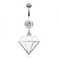 Urban Diamond Steel Belly Button Ring