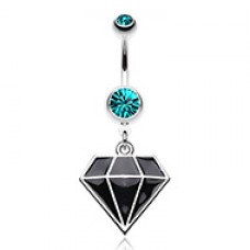 Urban Diamond Steel Belly Button Ring