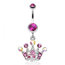 Crown Jewel Multi-Gem Belly Button Ring