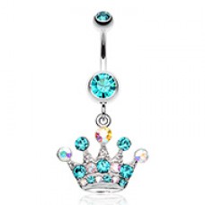 Crown Jewel Multi-Gem Belly Button Ring