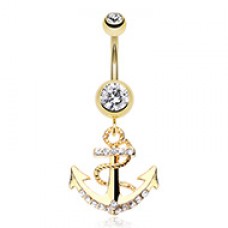 Golden Anchor Dock Belly Button Ring
