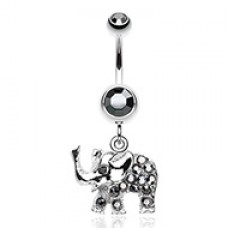 Elephant Walk Dangle Belly Button Ring