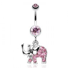 Elephant Walk Dangle Belly Button Ring