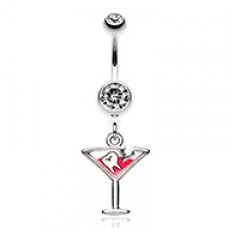 Sweet Tooth Martini Glass Belly Button Ring