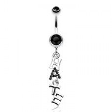 'HATE' Dangle Belly Button Ring