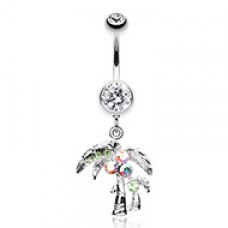 Summer Palmtree Belly Button Ring