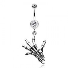 Hand of Death Belly Button Ring