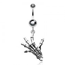 Hand of Death Belly Button Ring