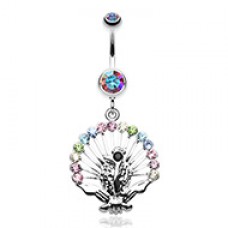 Peacock Gleam Belly Button Ring
