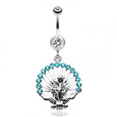 Peacock Gleam Belly Button Ring